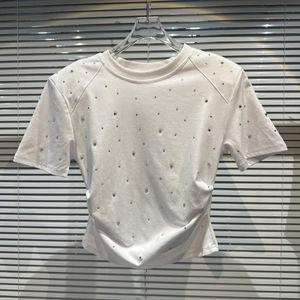 Bling Sparkly Rhinestone Camisetas para mujer Diamond Sequin Tops Y2K Fashion Clubwear Party Street Graphic Tees - Product Image 4