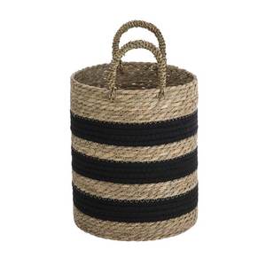 New Design <b>Woven</b> <b>Basket</b> Cotton and Stitching Seagrass <b>Basket</b> Storage Organization Craft Home Homeware Accessories - Product Image 4