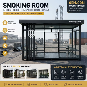 Cabine de fumeurs extérieure ignifugée en structure acier |   Salon de fumeurs mobile résistant aux intempéries, installation facile pour usine ou bureau - Product Image 2