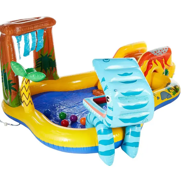 Nouveau centre de jeu multifonctionnel sur le thème du cirque Piscine gonflable pour enfants avec toboggan pour enfants Wading