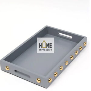 Plateaux de vaisselle décoratifs de luxe en acier inoxydable, bol et plateaux de décoration en gros - Product Image 2