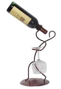 Porte-bouteille en fer attrayant pour cuisine rustique ou bar à vin élégant avec une finition antique artisanale durable - Product Image 3