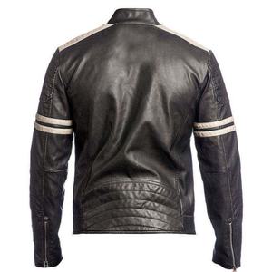 2024 Custom Logo Genuine Leather <b>Jacket</b> Men Long Sleeve Slim Fit <b>Patchwork</b> Spring Fashion Leather <b>Jackets</b> Custom logo Oem - Product Image 4