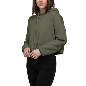 OEM Logo personnalisé polaire Streetwear Sweats à capuche en coton vierge recadrée Vintage poids lourd pour femmes - Product Image 1