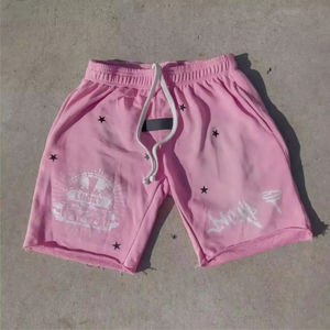 Pantalones Cortos Personalizados de Algodón con Estampado Serigrafiado, Estilo Desteñido por el Sol, Cintura con Cordón Ajustable, Unisex, OEM 2025 - Product Image 4