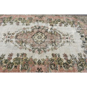Classic Beige <b>Pink</b> 5.6 X 9.4ft Large Area Turkish Rug Wool PP Material <b>Latex</b> Backing Abstract for Entryway Hallway Rectangle - Product Image 5