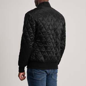 Danson Men's Women's <b>Quilted</b> Varsity <b>Jacket</b> Black Wool Leather Water Proof Embroidered Vintage Style High Quality XS <b>Pattern</b> - Product Image 5