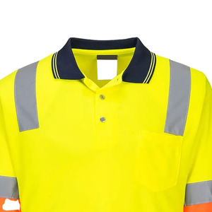 Người đàn ông của biểu tượng tùy chỉnh Hi vis cho Polo T-Shirts rắn khả năng hiển thị cao thoáng khí an ninh phản chiếu quần áo dài tay áo in - Product Image 6