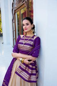 Pure Chanderi Lehenga Choli complexe Shibori imprimé Zari tissage travail Blouse Rangoli indien pakistanais longueur au sol séchage rapide - Product Image 5