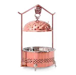 Rose Gold Food Warmer Chaffing Dish Buffet Catering Metal Stainless Steel Used Food Copper Hammered Luxury Chafing Dish