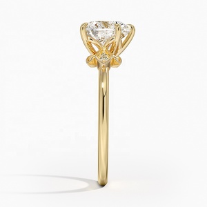 2024 Latest Custom Women's 925 Sterling Silver 14K/18K Gold Plated <b>Rings</b> Zircon Heart Design Diamond Main Stone Wedding Gift - Product Image 2