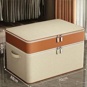 Double Layer Zipper <b>Clothes</b> <b>Storage</b> Bag Wardrobe <b>Storage</b> <b>Box</b> Portable Moving Bag Winter Quilt <b>Storage</b> <b>Box</b> - Product Image 6