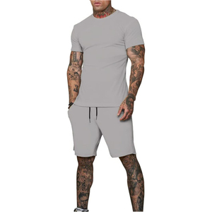 Ensemble t-shirt et short de survêtement d'été pour hommes de haute qualité manches courtes et 2 poches respirant-Vente en gros - Product Image 4