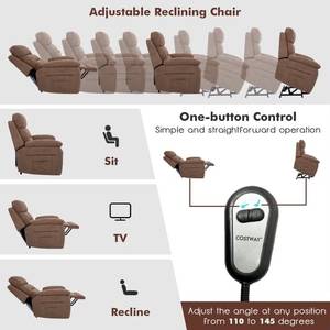 Sillón Reclinable Manual al Mejor Precio del Mercado con Reposabrazos Acolchados, Tela de Microfibra Marrón, Soporte Corporal Completo - Product Image 5