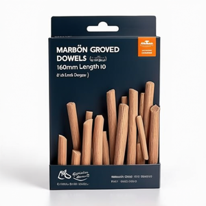 Clavijas Ranuradas de Caoba de 160 mm de Largo y 16 mm de Diámetro - Paquete de 10 Herramientas y Suministros para Manualidades - Product Image 2
