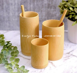 Juego de tazas de bambú con pajitas, logotipo personalizado grabado con láser/tazas de fibra de bambú natural hechas a mano 100% en Eco2go Vietnam - Product Image 3