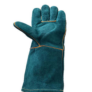 Gants de soudage robustes en cuir de vache fendu Équipement de sécurité Anti-coupure Antidérapant Fonctions ignifuges pour la protection contre la chaleur du barbecue - Product Image 4