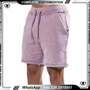 Short personnalisé pour homme délavé à la pierre acide Short vintage d'été pour homme avec cordon de serrage et poches - Product Image 5
