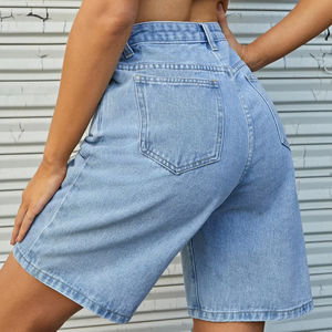 กางเกงขาสั้นผ้ายีนส์ตัดเอวกลางของผู้หญิงชุดแนวสตรีท Y2K ลายดอกไม้เข้ารูปเป็นมิตรกับสิ่งแวดล้อมระบายอากาศฤดูร้อนตามสั่ง - Product Image 2