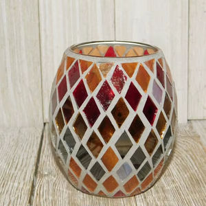 Porte-bougie en mosaïque de verre |   Bougeoir et bougeoir votif en finition haut de gamme pour la décoration de la maison et les mariages en gros - Product Image 1