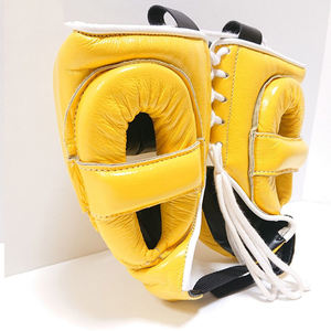 Protector de cabeza ganador de cara abierta de cuero de vaca genuino de calidad superior, equipo de lucha de boxeo, protectores de cabeza de sparring ganadores - Product Image 3