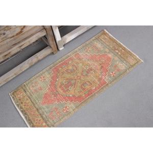 1.2x3.2 ft Vintage Turkish Rug, <b>Runner</b> Rug, <b>Red</b> Wool Rug - Product Image 4