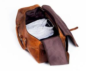 Custom Genuine Leather Embossed Logo Durable Unisex <b>Travel</b> <b>Duffel</b> <b>Bag</b> LTB-0031 High Quality Large Capacity Storage Zipper Sport - Product Image 4