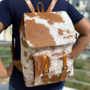 Nueva moda directa de fábrica de gran capacidad de cuero de vaca genuino para mujer, mochila de lujo para fin de semana, mochila, mochilas de viaje - Product Image 5
