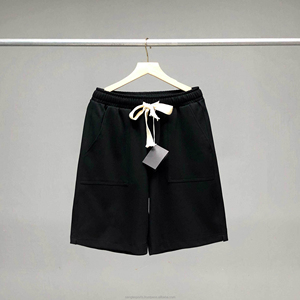 Pantalones cortos de entrenamiento con estampado sólido para hombre, pantalones cortos deportivos de secado rápido para gimnasio con decoración de encaje, ropa para correr - Product Image 5