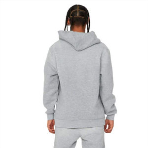 Ensemble sweat-shirt et jogging gris pour homme, en coton mélangé, molleton, survêtement décontracté, streetwear, tenue deux pièces avec impression de logo personnalisé - Product Image 3