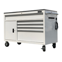 Armoire à outils CSPS 132 cm, 5 tiroirs, acier blanc thermolaqué, roues, pour garage mécanique - OEM disponible, certifié ISO9001, garantie 2 ans