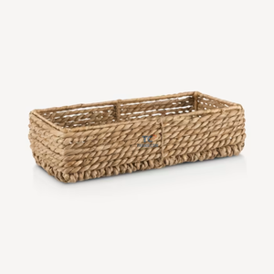 Baignoire de stockage de baril polyvalent naturel de jacinthe d'eau chaude avec panier de couvercle pour organiser le panier de pique-nique de saule - Product Image 5