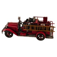 Modèle de camion de pompiers en bois peint à la main OMH, années 1910, vintage, objet de collection, décoration AR027 38,1Lx14Wx15,2H cm