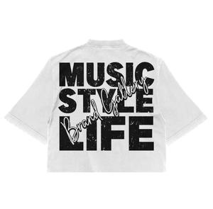 T-shirt court unisexe 100% coton épais 280gsm de haute qualité Boxy coupe ample Hip Hop Streetwear solide Polyester/coton - Product Image 3