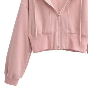 Haute qualité 100% coton femmes sweats à capuche automne Streetwear court longueur sweat personnalisé imprimé conception avant respirant hiver - Product Image 3