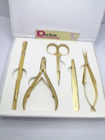 Salon professionnel outils pour ongles or mat pince à ongles marque privée manucure poussoir beauté pince à épiler et cuticule ongles ciseaux ensemble