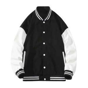 Top Venta de alta calidad 100% cuerpo de lana, Mangas de cuero de vaca original cómodo bordado personalizado Logo hombres Varsity chaqueta - Product Image 6