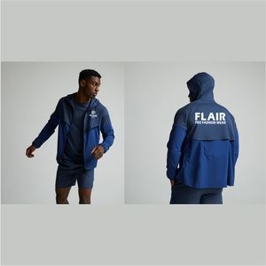 Veste coupe-vent imperméable et respirante avec capuche pliable pour homme, fermeture éclair - Product Image 2