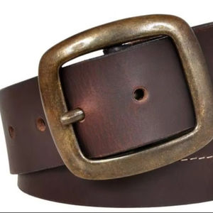 Hombres Casual Top Grain Hide Brown Oil pullup Cinturón de cuero Sólido - Product Image 1