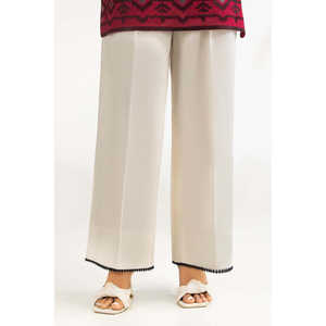 Ensemble de costume brodé en cambric 3 pièces pour femmes avec écharpe imprimée IPST-SCF-77402 - Product Image 6