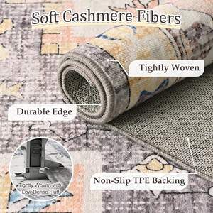 Alfombra Antideslizante de Color Neutro Simple Personalizada, Alfombra Minimalista con Diseño de Medallón, Lavable, para el Hogar, Oficina o Pasillo, Estilo Escandinavo - Product Image 5