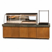 Vitrine de présentation pour boulangerie commerciale, comptoir chauffant pour aliments, vitrine de présentation pour boulangerie, café, hôtel, buffet