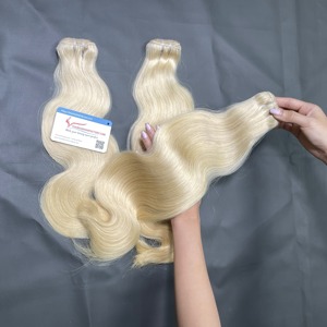 Venta al por mayor de mechones de cabello humano virgen color rubio extensiones de onda del cuerpo crudo Vietnamesehair cutícula alineada doble trama del pelo - Product Image 4