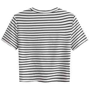 เสื้อยืดครอปท็อปผู้หญิง ผ้าสแปนเด็กซ์ผสมโพลีเอสเตอร์ ทรงสลิมฟิต สไตล์ลำลอง สำหรับฤดูใบไม้ผลิและฤดูร้อน ราคาสมเหตุสมผล ขั้นต่ำในการสั่งซื้อน้อย - Product Image 5