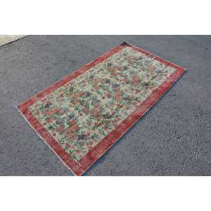 พรมขนาด 3.7x6.4 ฟุต, พรมสไตล์วินเทจตุรกี, พรมขนสัตว์สีแดง - Product Image 3