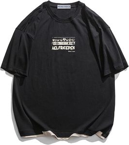 เสื้อยืดฮิปฮอปสตรีทแวร์สั่งทำพิเศษ ผ้าหนานุ่ม วินเทจ ล้างสีแบบแอซิด ลายกราฟิกกากบาท สำหรับผู้ชาย - Product Image 1
