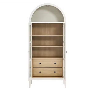 Gabinete de arco de almacenamiento de exhibición de madera blanca de granja moderna de tamaño personalizado para sala de estar cocina dormitorio de Vietnam - Product Image 4