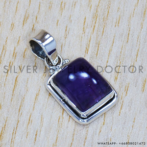 925อัญมณีอเมทิสต์สวมจี้เงินสเตอร์ลิงเครื่องประดับอัญมณีสวมใส่สบาย - Product Image 1