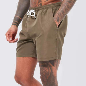 <b>Men</b> Sweat <b>Shorts</b> <b>with</b> <b>Elastic</b> <b>Waist</b> and Side Pockets Quick Dry Breathable Solid Acid Wash High Street Style 100% Polyester OEM - Product Image 4