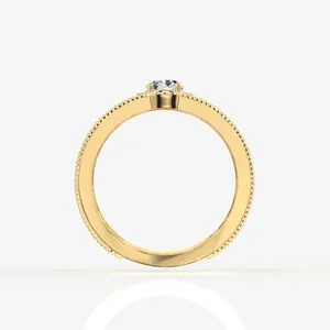 Anillo de Oro de 9K para Hombre con Diamante Moissanite de Corte Portugués, Colección Corona Regal - Product Image 4